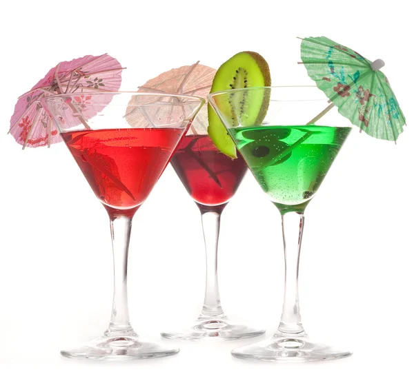 Три склянки коктейлів — стокове фото