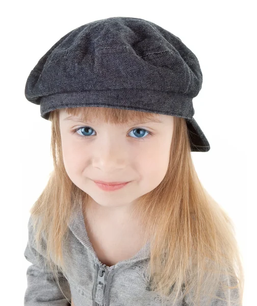 모자에 있는 여자 아기 — 스톡 사진