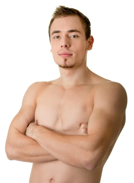 Junger Sportler mit nacktem Oberkörper — Stockfoto