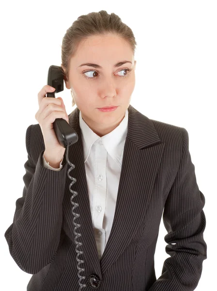 Emotionale Frau mit Telefon — Stockfoto