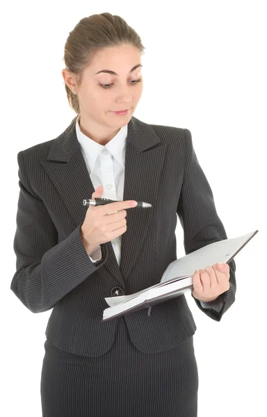 Geschäftsfrau mit Papieren — Stockfoto