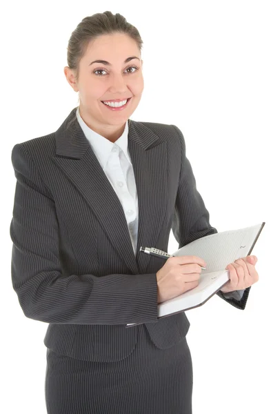 Geschäftsfrau mit Papieren — Stockfoto