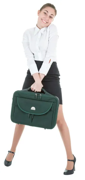 Женщина с багажом — стоковое фото