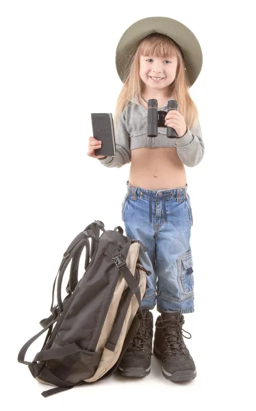 Kind Mädchen - Touristin — Stockfoto
