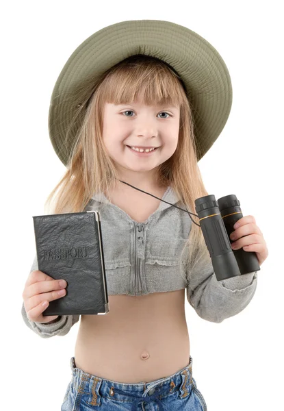 Маленька дівчинка - турист — стокове фото