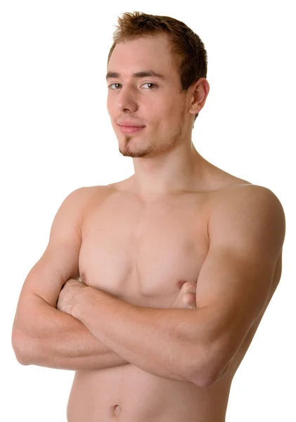 一个赤身裸体的年轻运动员 — 图库照片