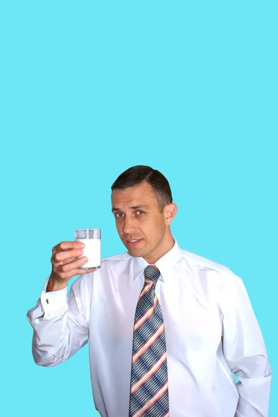 Uomo d'affari eleggere latticini — Foto Stock