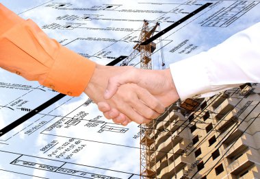 Cooperation in new energy technology in construction clipart