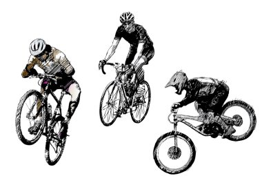 Bikes trio clipart