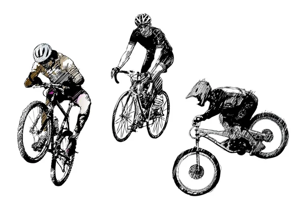 Cyklar trio — Stock vektor
