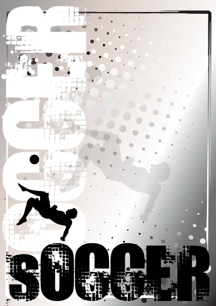 Zilveren voetbal poster — Stockfoto