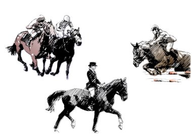 Horse trio clipart