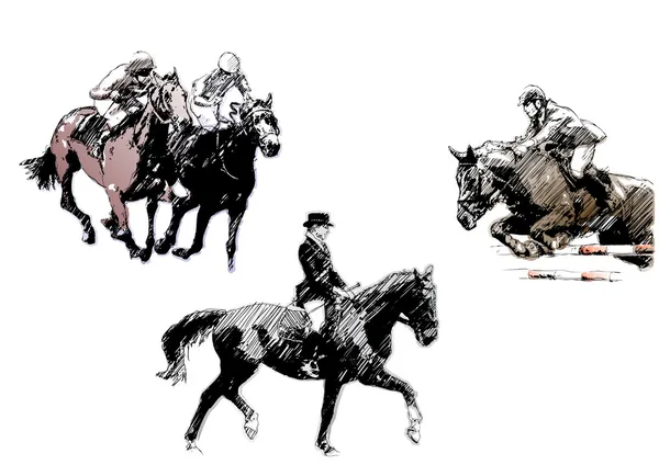 Trío de caballos — Archivo Imágenes Vectoriales