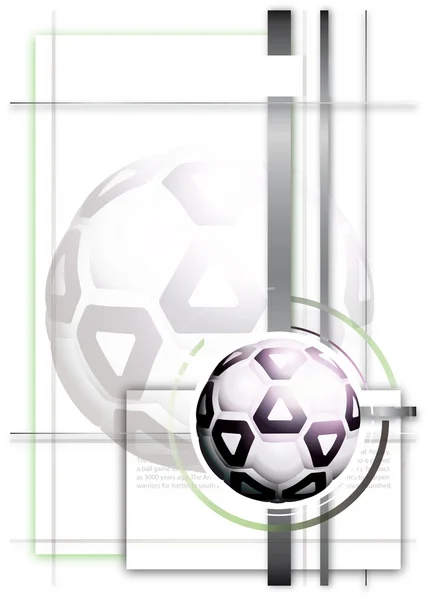 Vonalak futball labda poszter háttér — Stock Vector