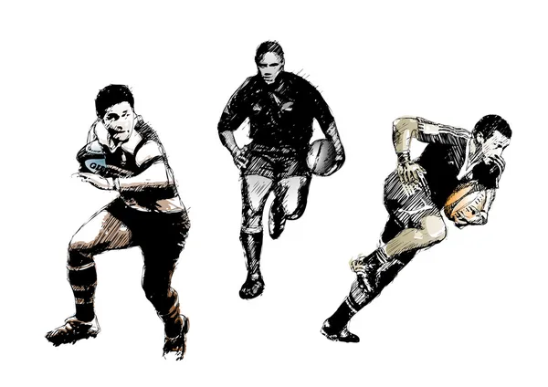 Trío de rugby — Archivo Imágenes Vectoriales