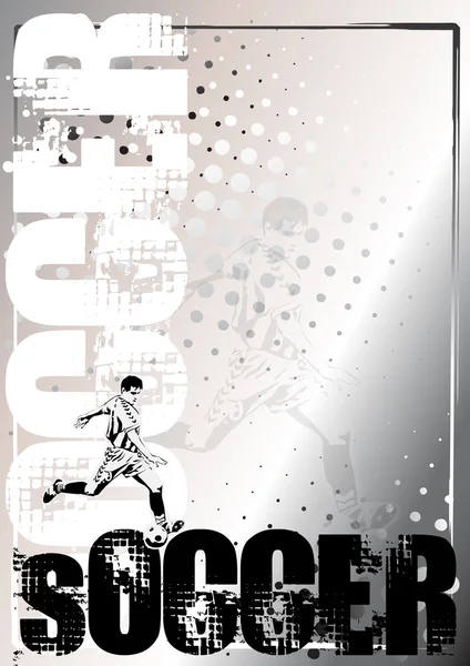 Fußball Silber Poster Hintergrund 1 — Stockvektor