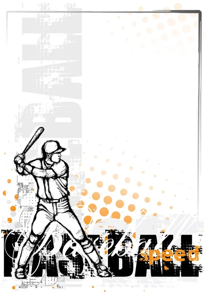 Baseball orange background — Stock Vector