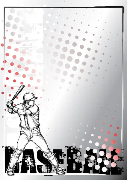 Baseball fond argenté — Image vectorielle