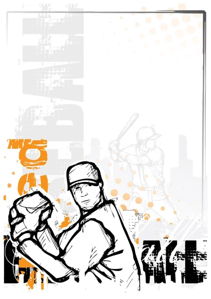 Baseball orange background 2 — Stock Vector