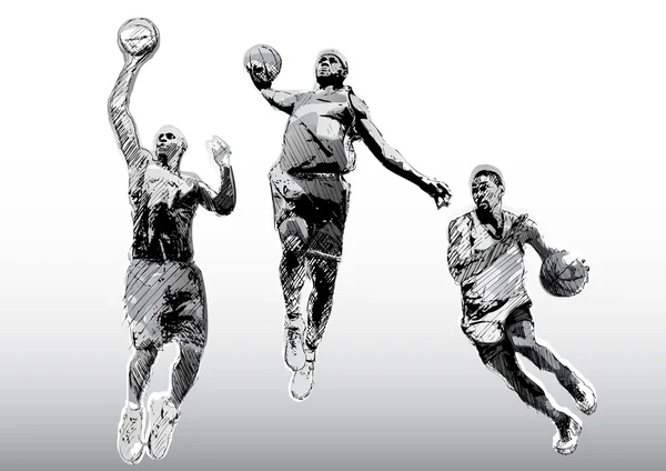 Баскетбол тріо — стоковий вектор