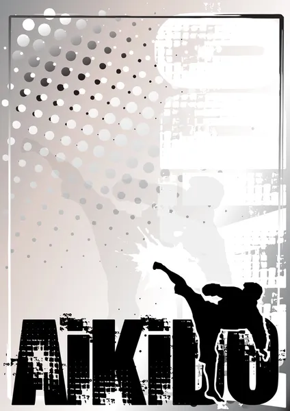 Aikido poster — Stok Vektör