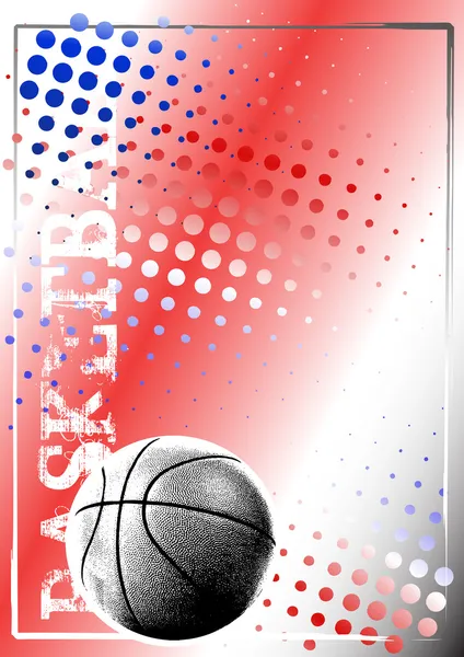 篮球红色背景 — 图库矢量图片