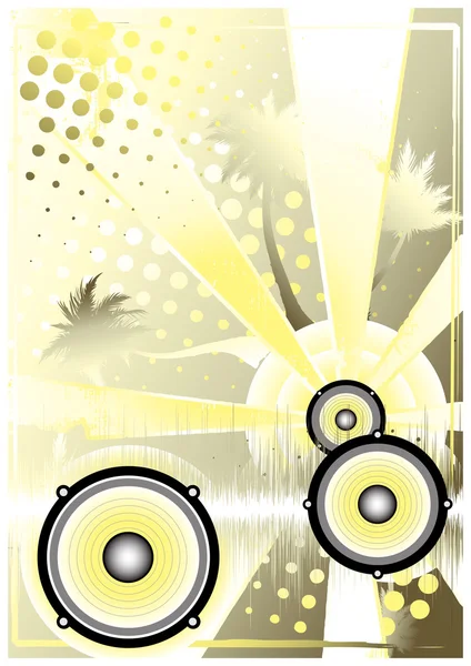 DJ gul affisch bakgrund — Stock vektor