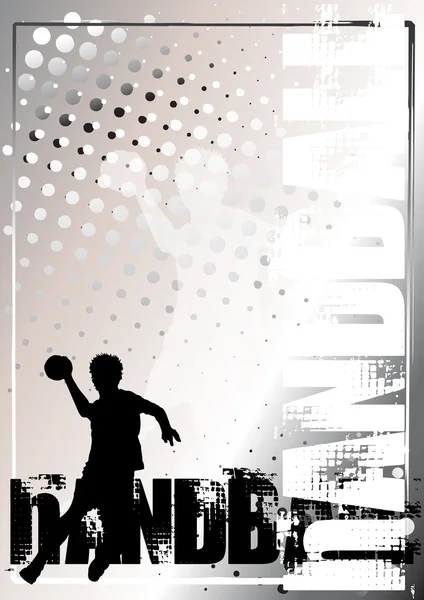 Handball silver background — Stock Vector