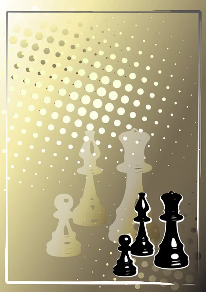 Šachy zlatý plakát — Stockový vektor