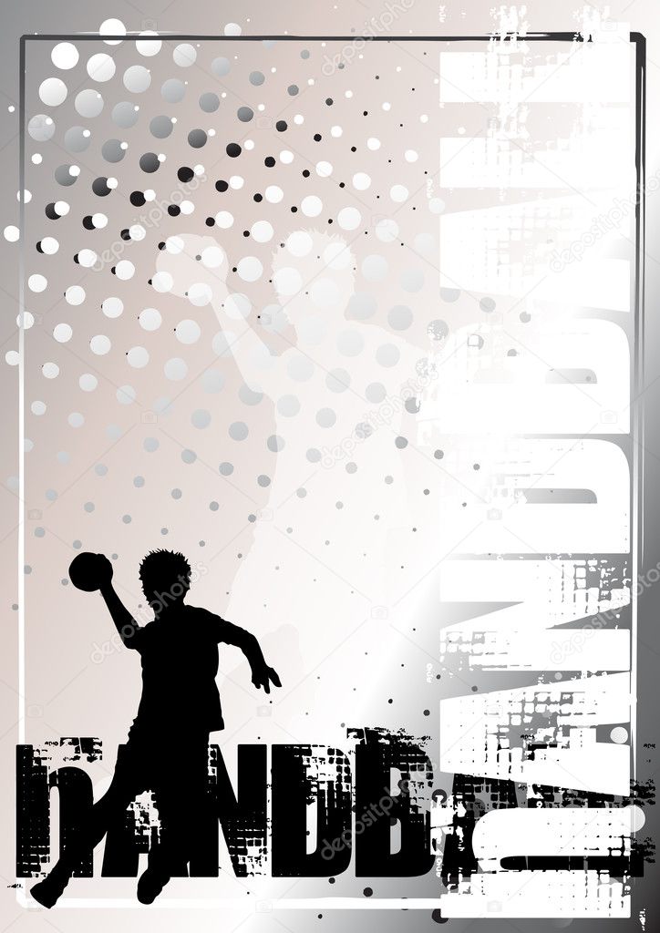 Handball silver background