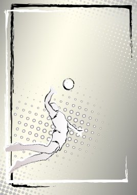 Volleyball silver poster background 1 clipart