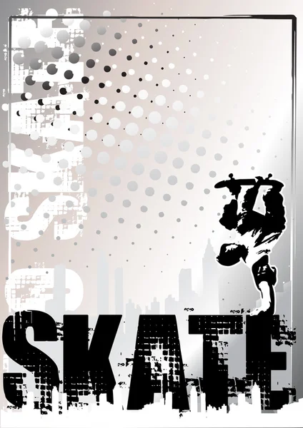 Skate fond argenté 2 — Image vectorielle