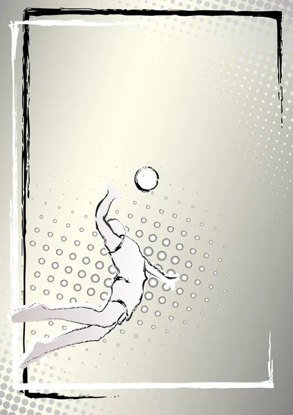 Плакат с серебром для волейбола 1 — стоковый вектор