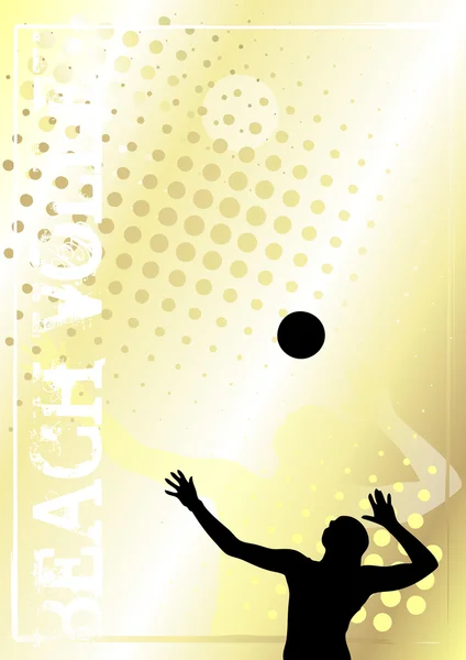 Affiche de volleyball fond doré 1 — Image vectorielle