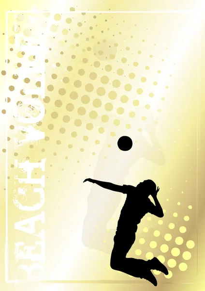 Voleibol fondo póster dorado 2 — Vector de stock