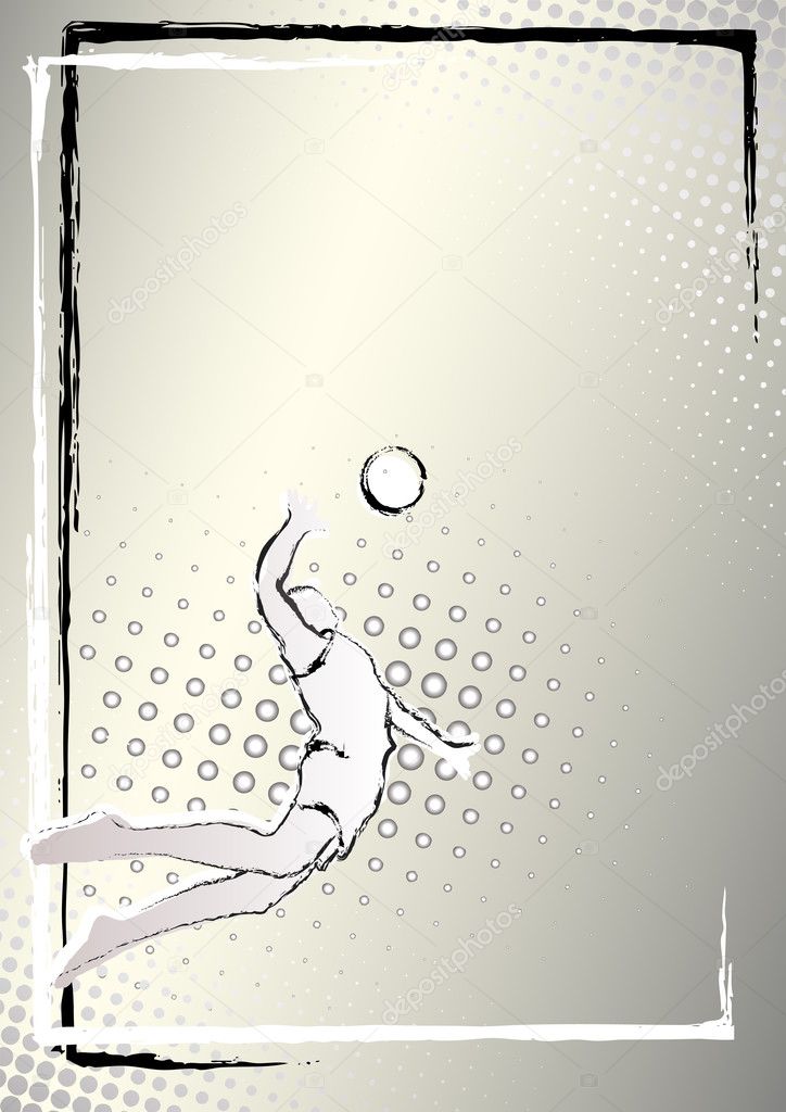 Volleyball silver poster background 1 Stock Vector Image by ©ranker666  #2905664