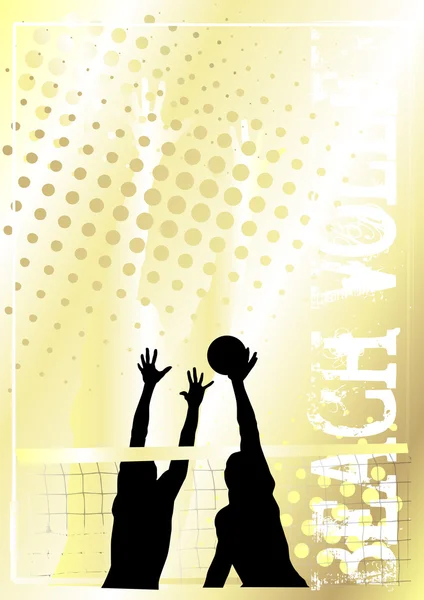 Voleibol fundo cartaz dourado 4 — Vetor de Stock