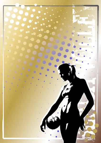 Voleibol fondo cartel de oro 6 — Archivo Imágenes Vectoriales