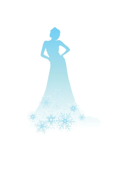 Žena ve sněhu雪の中で女性 — ストックベクタ