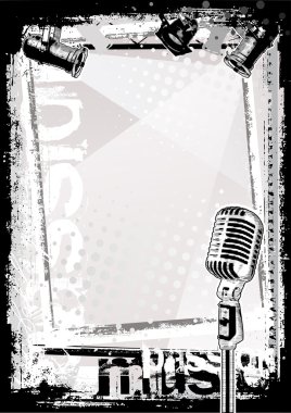 Microphone poster background clipart