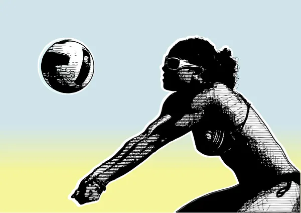 Пляжный волейбол 3 — стоковый вектор