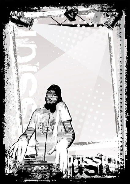 DJ poster achtergrond — Stockvector