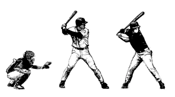Trio de baseball — Image vectorielle