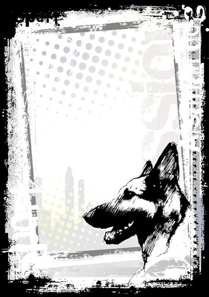 Alsatian собака плакат фону — стоковий вектор