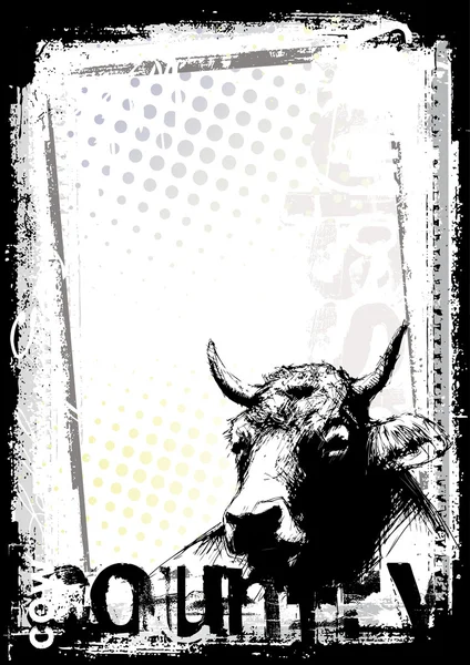 Cartel de vaca fondo 2 — Vector de stock