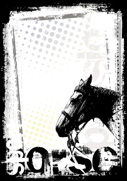 Paard poster achtergrond — Stockvector