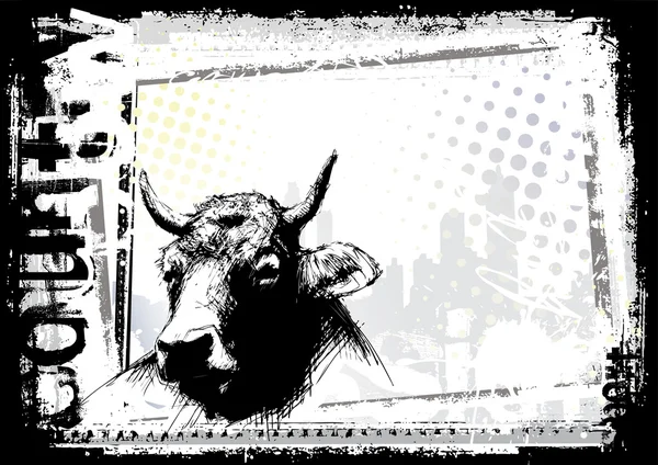 牛のポスターの背景 — ストックベクタ