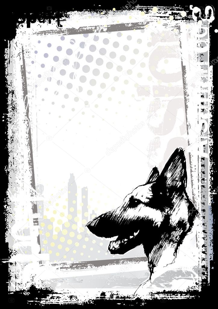 Alsatian dog poster background