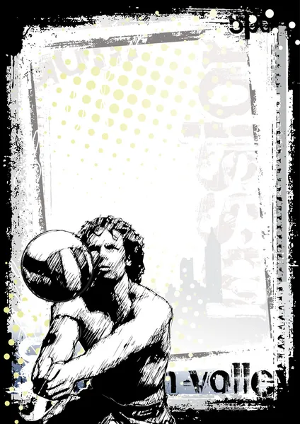 Beach volley poster sfondo — Vettoriale Stock