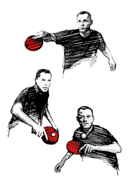 Trio de ping-pong — Image vectorielle
